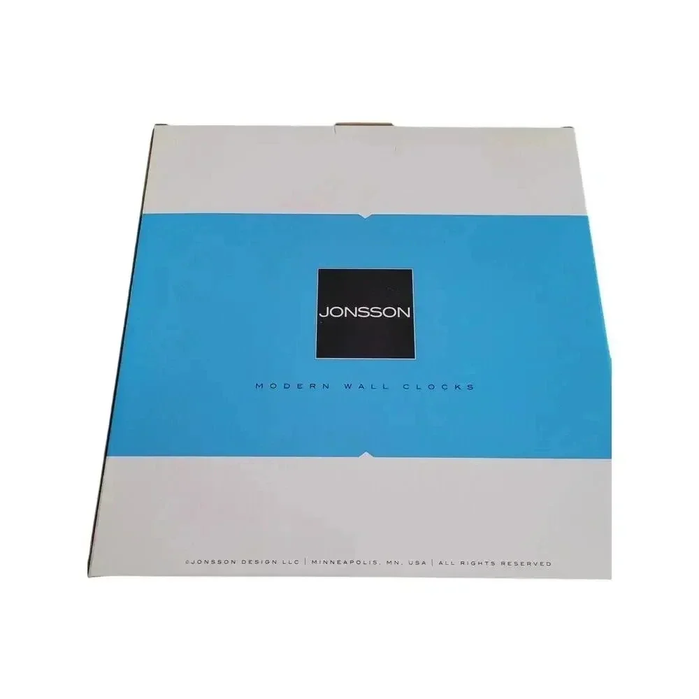 Jonsson Modern Silver Wall Clock‎ Battery Operated New in Box